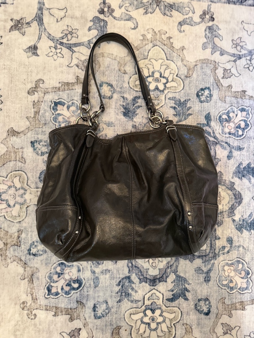 Coach Alexandra Black Leather Shoulder Tote